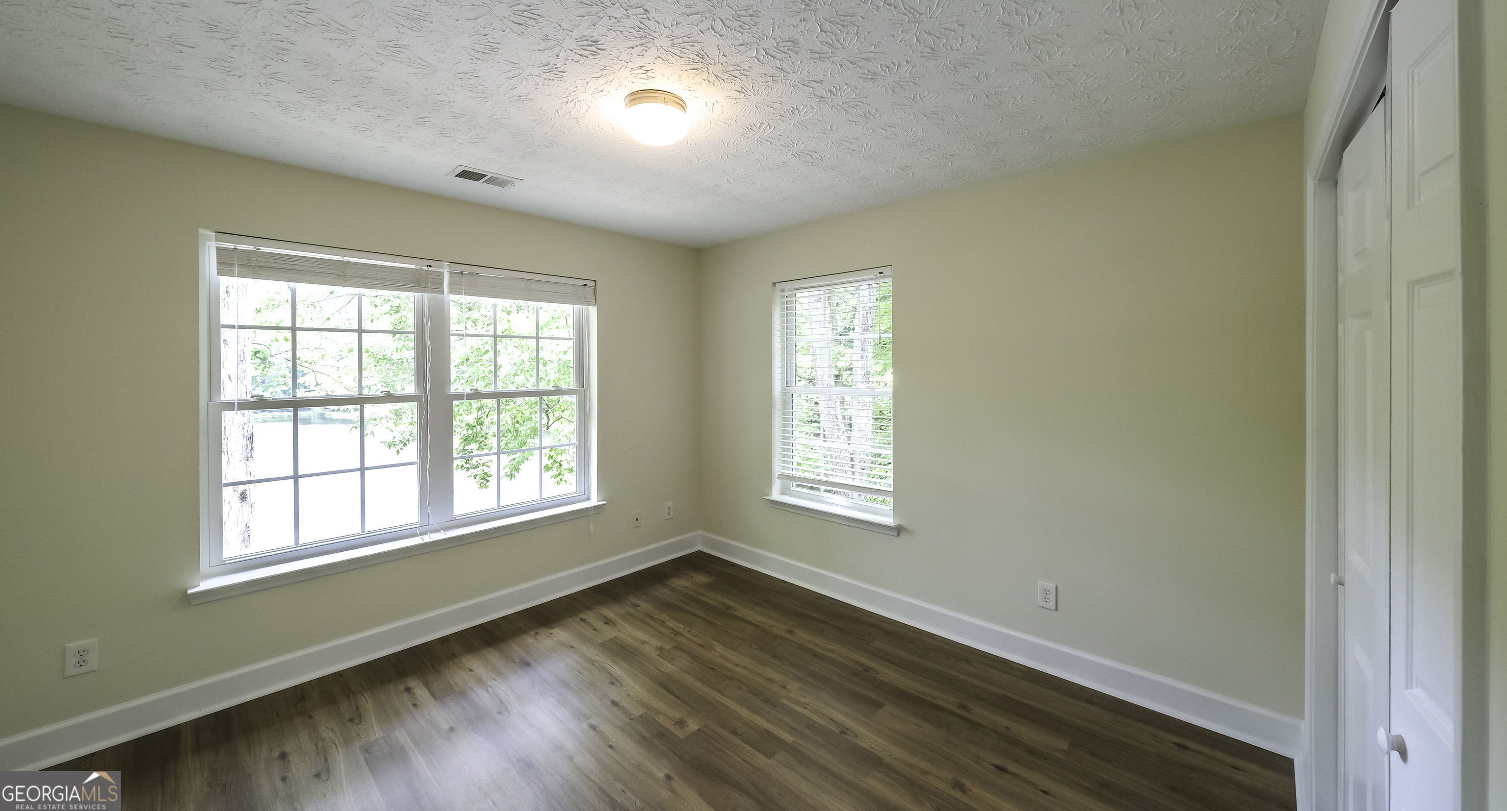 191 Tumlin Creek Road Roopville, GA 30170 - Photo 20 of 49 an empty room with wooden floor and windows