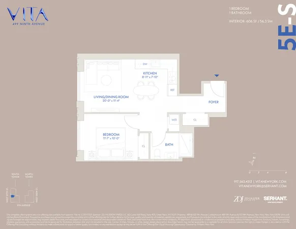 $1,205,000 | 401 West 37th Street, Unit 5ES | Hudson Yards
