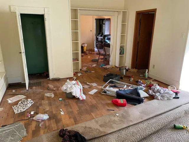 a room with gym equipment