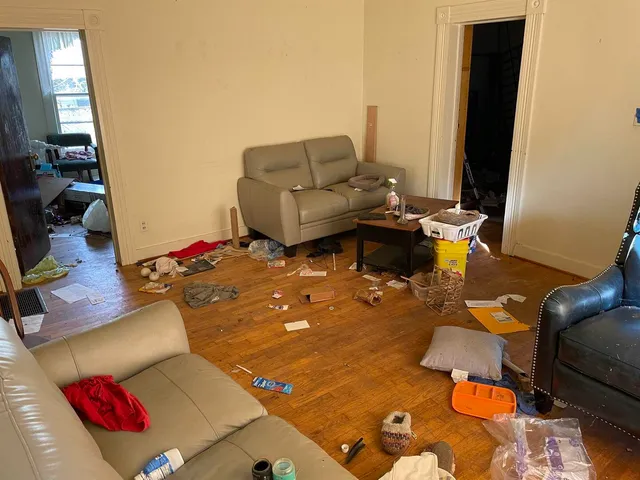 a living room with furniture and a couch