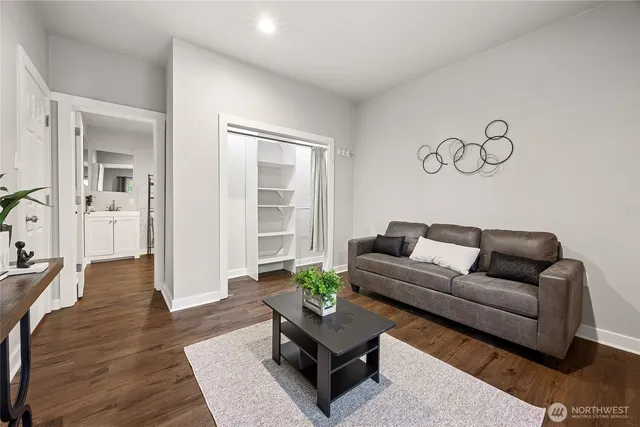 a living room with furniture