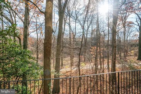 a view of a balcony with a swing