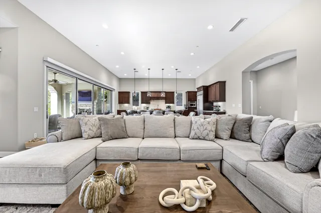 a living room with furniture and a couch