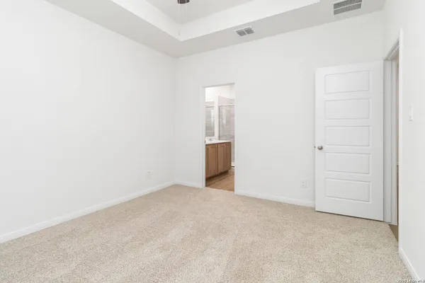 an empty room with an entryway
