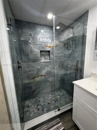 a bathroom with a shower