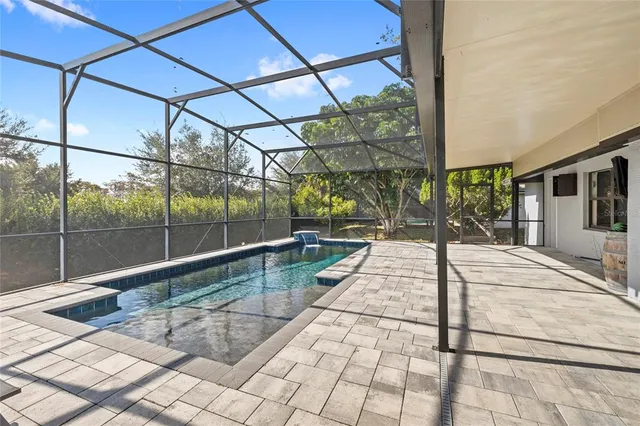 a building outdoor space with seating