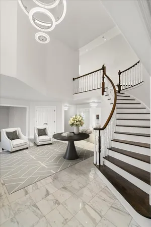 a living room with furniture