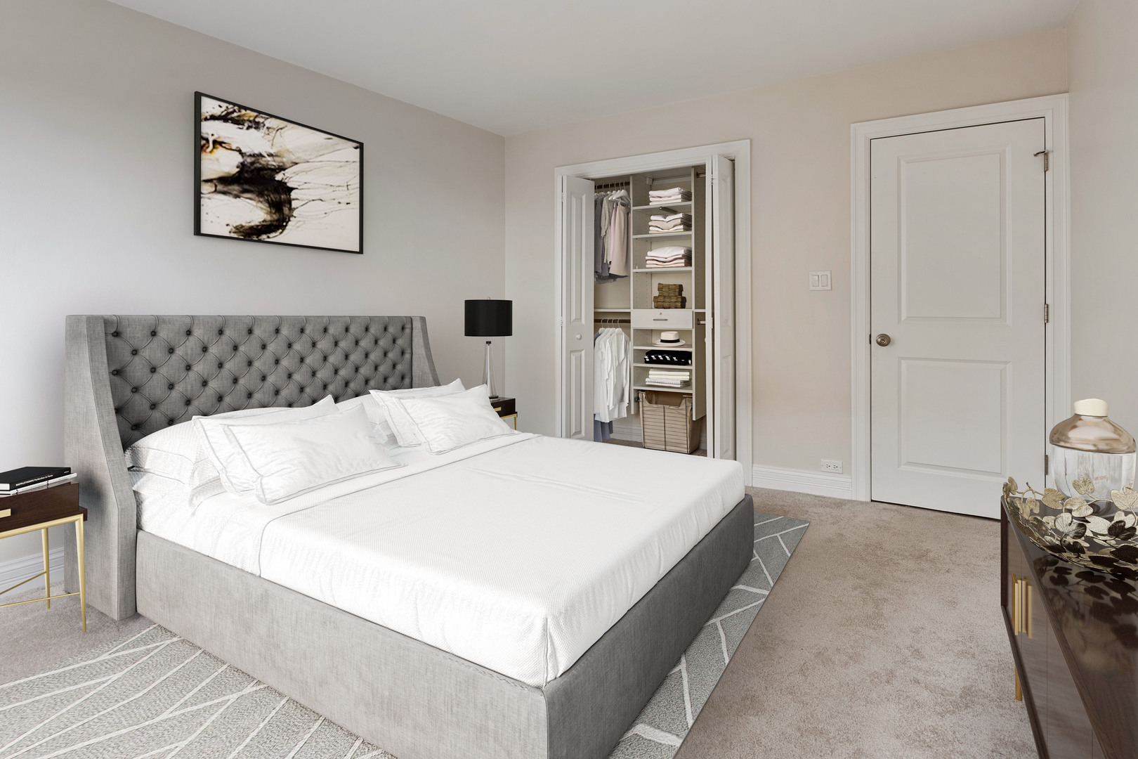 2930 North Sheridan Road, Unit 805 Chicago, IL 60657 - Photo 13 of 21 a bedroom with a bed and a painting on the wall