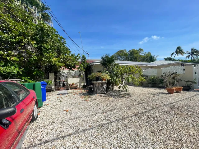 a view of street with patio