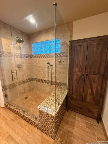 a bathroom with a shower