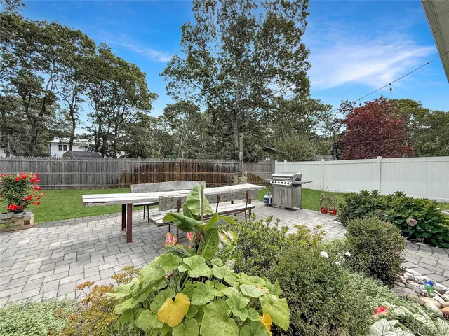 a view of a bench in the garden