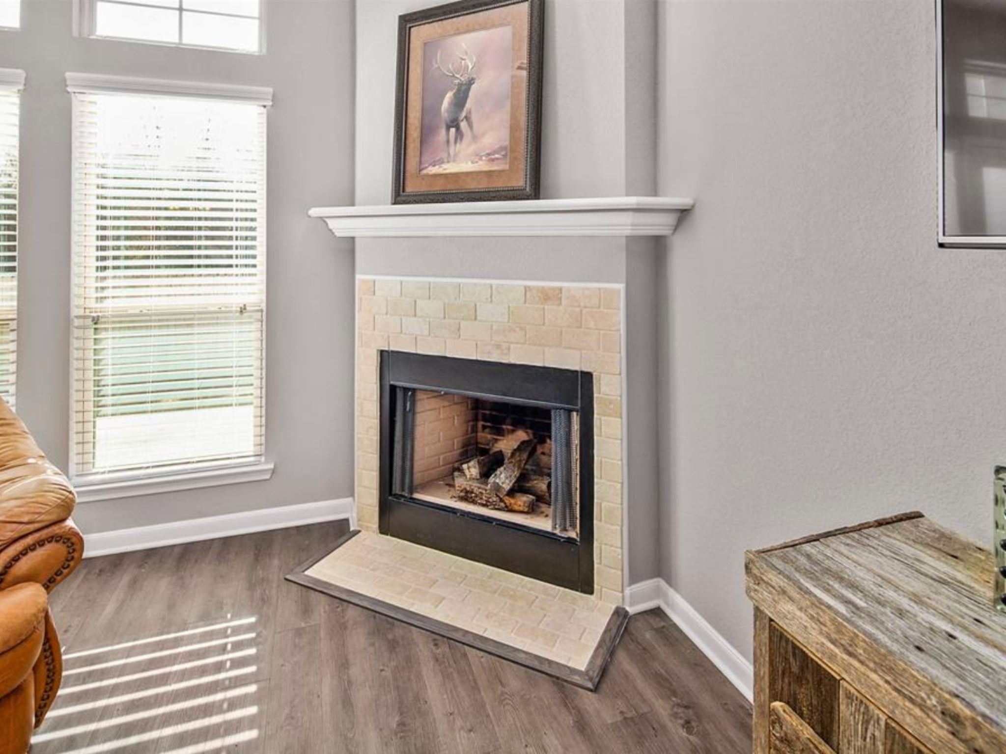 2025 Jester Trail Bryan, TX 77807 - Photo 14 of 24 a view of an empty room with furniture and a fireplace