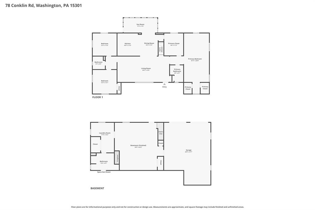 78 Conklin Road Washington, PA 15301 - Photo 39 of 39 Floor Plan 78 Conklin Road