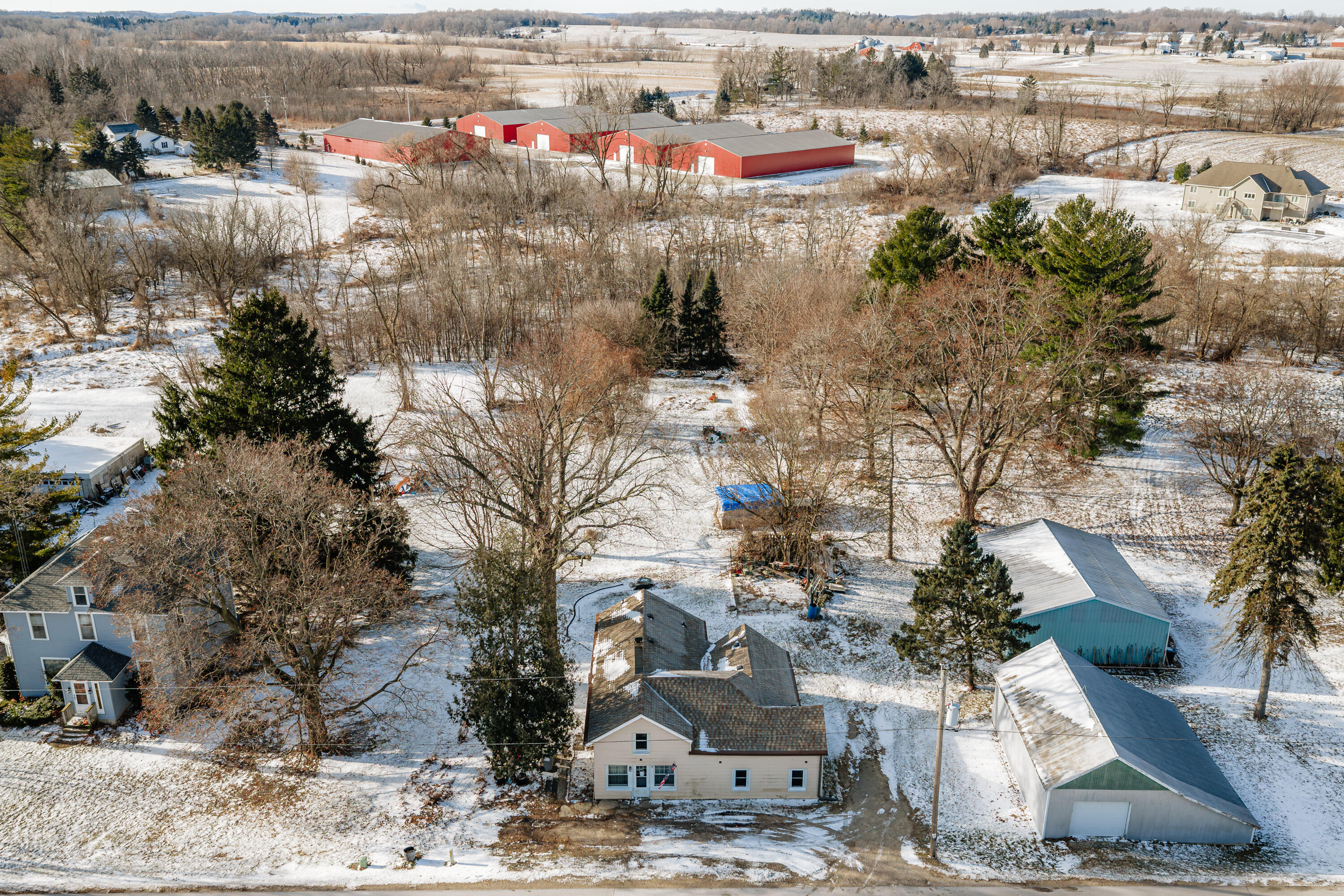 N6335 County Road East Concord, WI 53066 - Photo 29 of 34 Front View to Back Tree Line