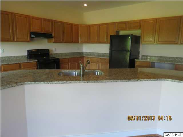 933 Mt Olivet Road Dyke, VA 22935 - Photo 20 of 28 a kitchen with a refrigerator a stove and a sink with wooden cabinets