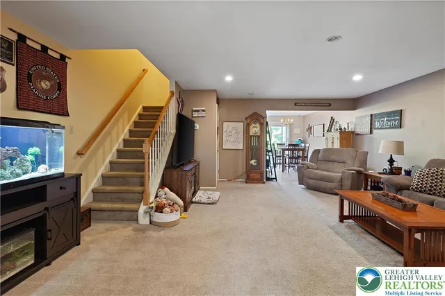 a living room with furniture