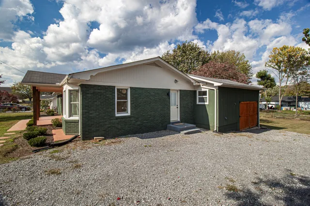 a view of a house with a patio