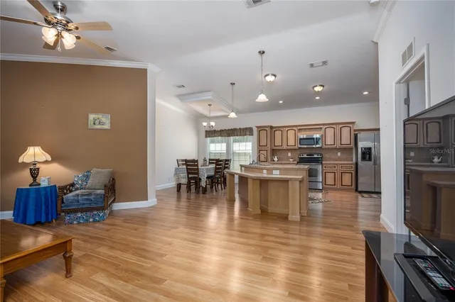 a kitchen with lots of counter top space