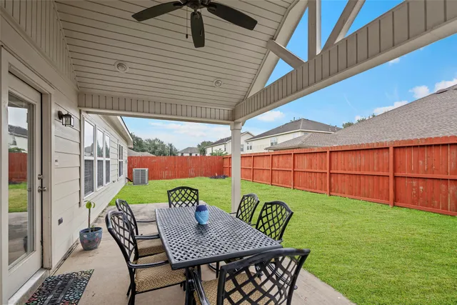 a view of an outdoor sitting area