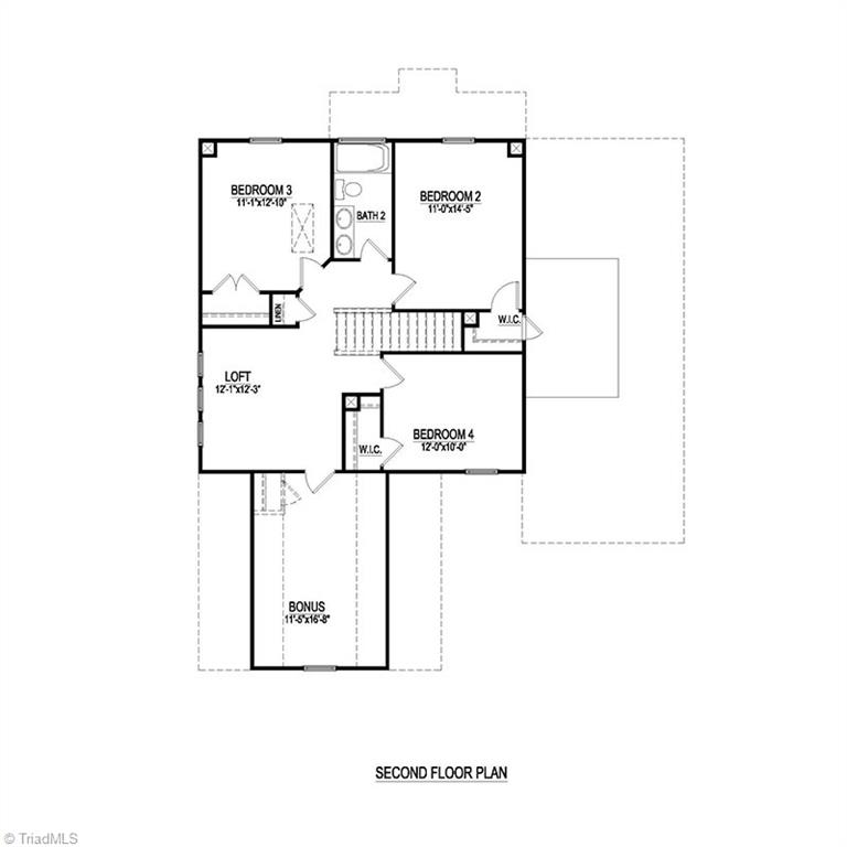 7707 Sedgewick Ridge Road Lewisville, NC 27023 - Photo 35 of 35 Second Floor Plan Layout