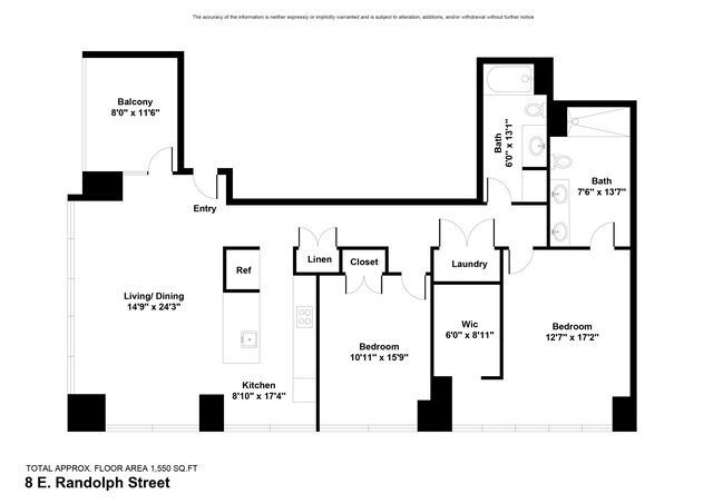 8 East Randolph Street, Unit 3004 Chicago, IL 60601 - Photo 17 of 20 a picture of a wall with a white wall and white walls