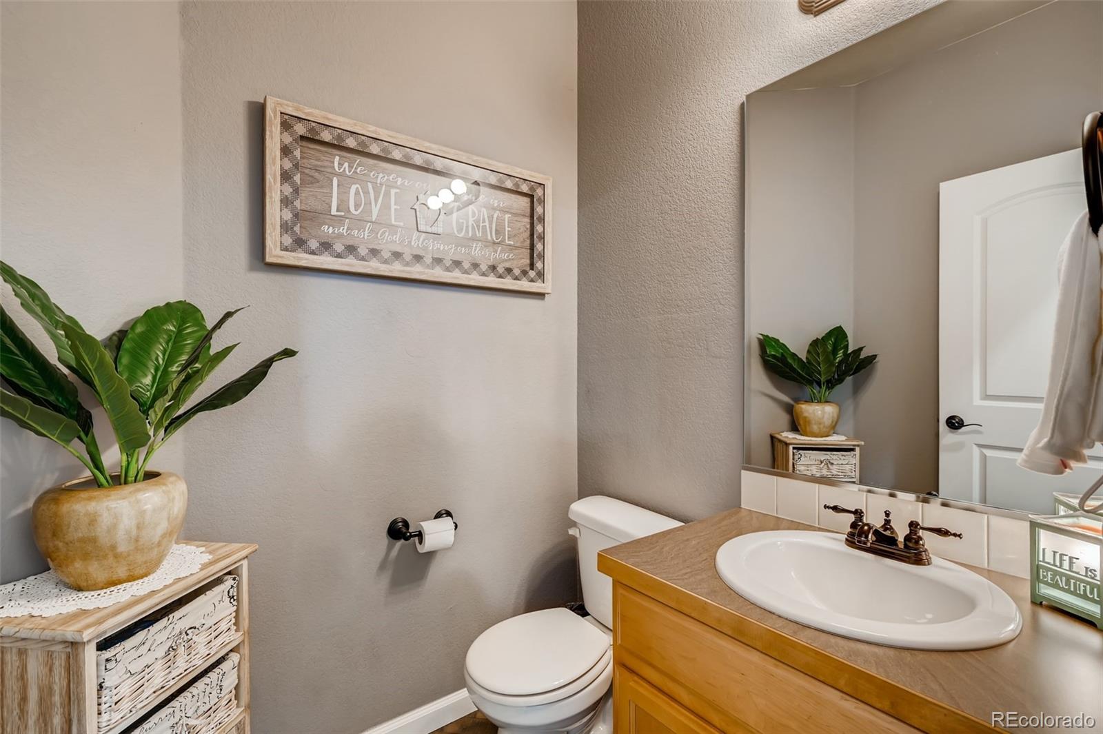 465 Territory Lane Johnstown, CO 80534 - Photo 16 of 24 a bathroom with a toilet sink and mirror