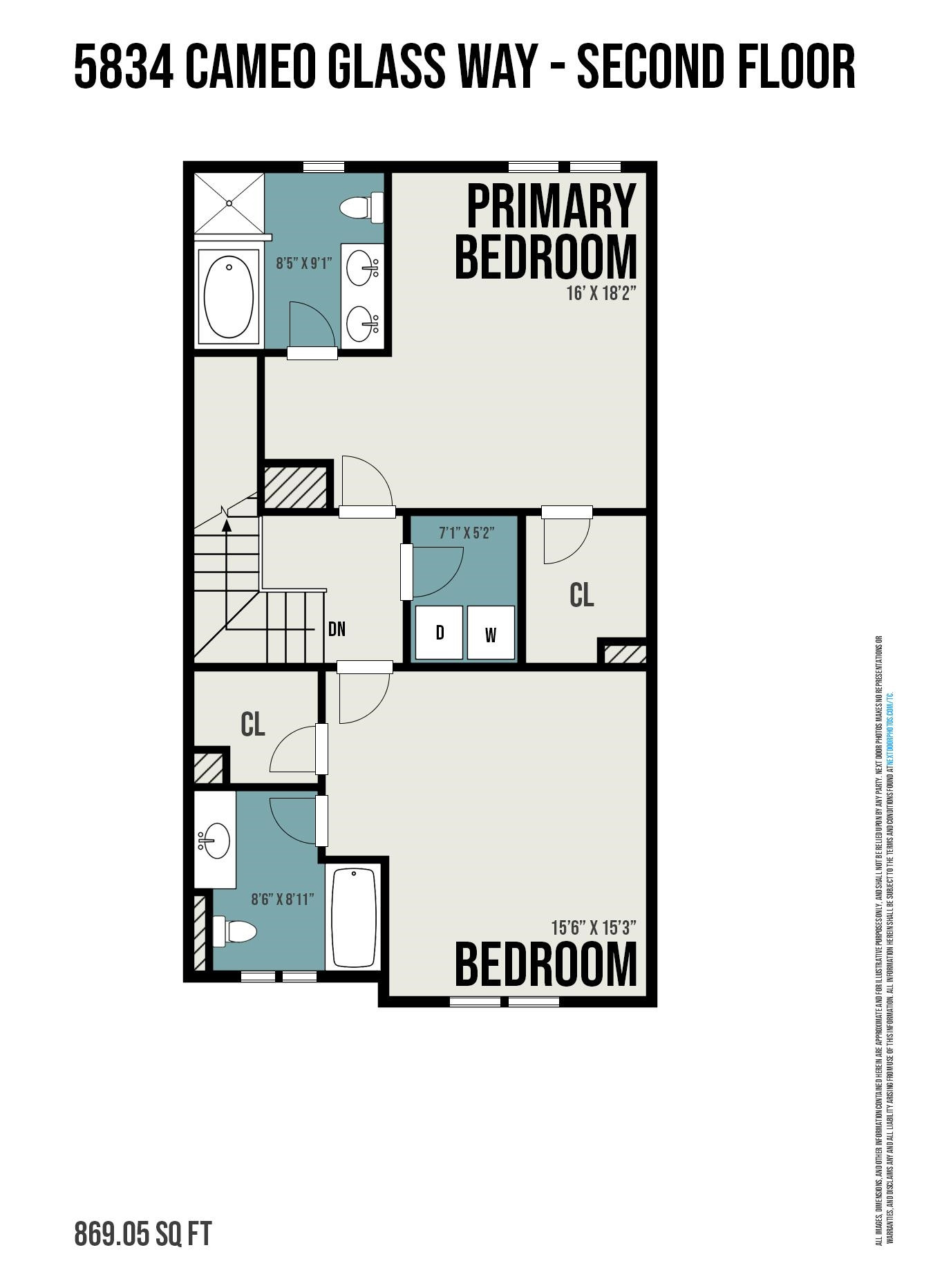 5834 Cameo Glass Way Raleigh, NC 27612 - Photo 43 of 43 Second Floor Floor Plan