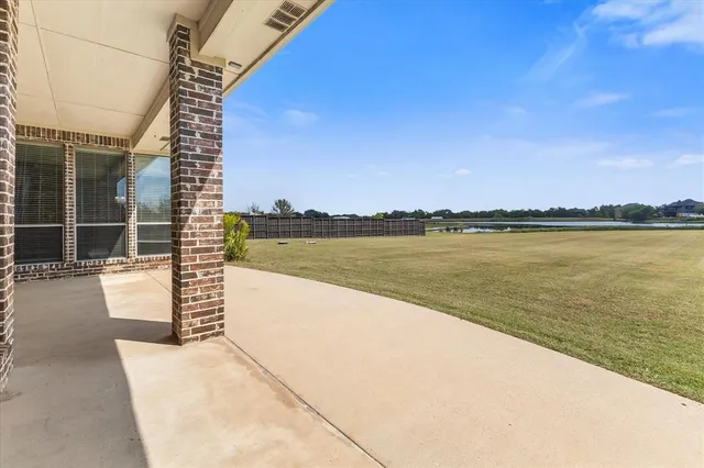 a view of a lake with a outdoor space