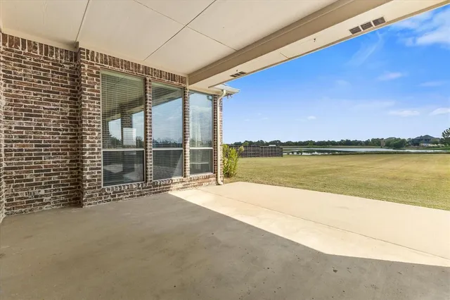 a view of a lake with a city view