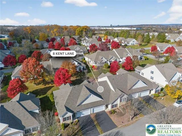 an outdoor space with seating space