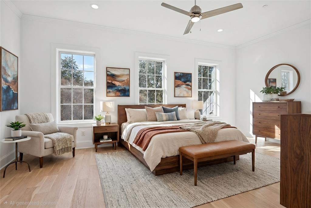 14953 Holly Street Addison, TX 75001 - Photo 6 of 17 a bedroom with a bed and wooden floor