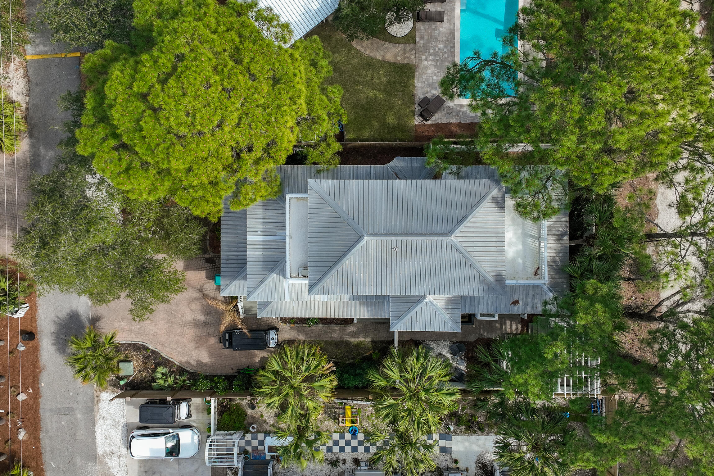 27 Old Mill Road Santa Rosa Beach, FL 32459 - Photo 5 of 43 an aerial view of a house with garden space and street view