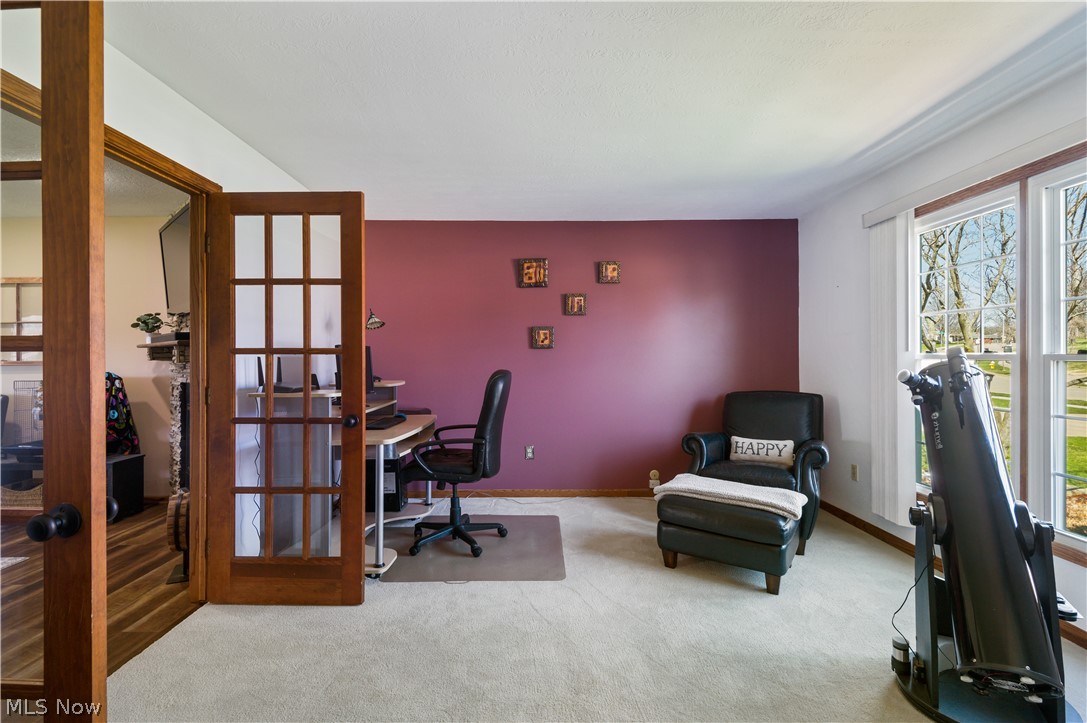 Private Living Room with French Door Entrance from the Family Room