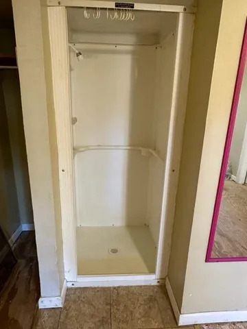 a bathroom with a shower