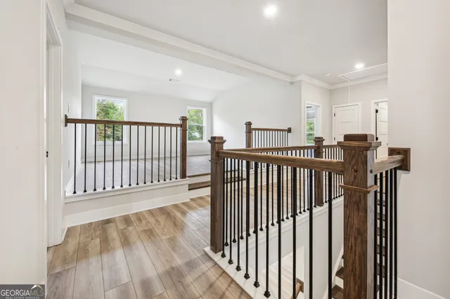 a view of a swimming pool with an ocean view