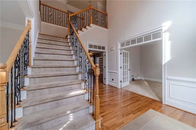 a view of a room with racks on the wall