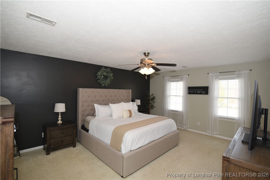 210 Tartan Road Lumberton, NC 28358 - Photo 21 of 38 a bedroom with a bed and a flat tv screen on the dresser