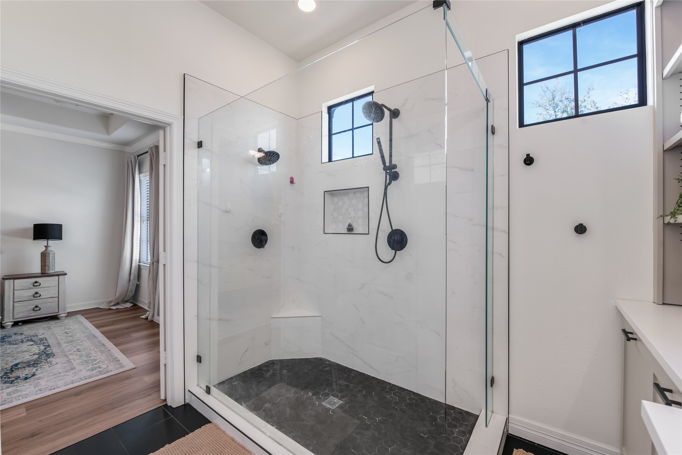 25118 Andris Lane Spring, TX 77386 - Photo 23 of 42 a bathroom with a granite countertop shower
