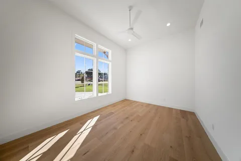 an empty room with windows