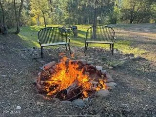 a view of a green yard