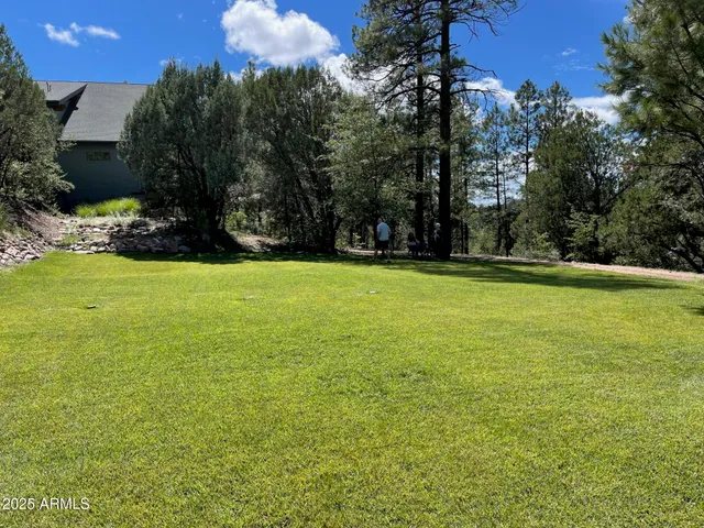 a backyard of a house with lots of green space