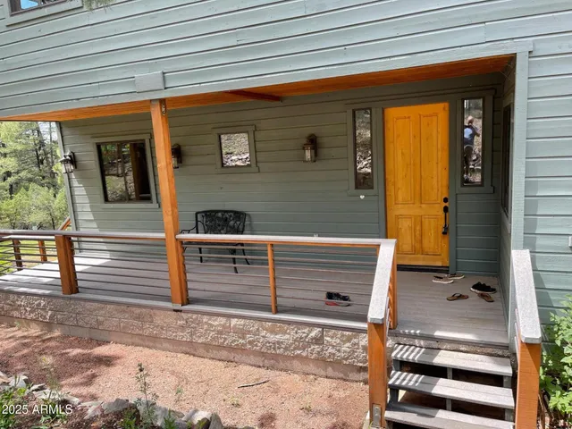 a front view of a house with entryway
