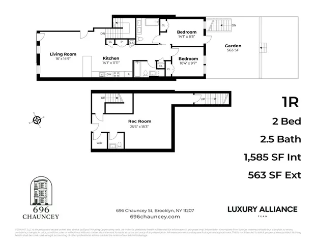 front view of a brick building