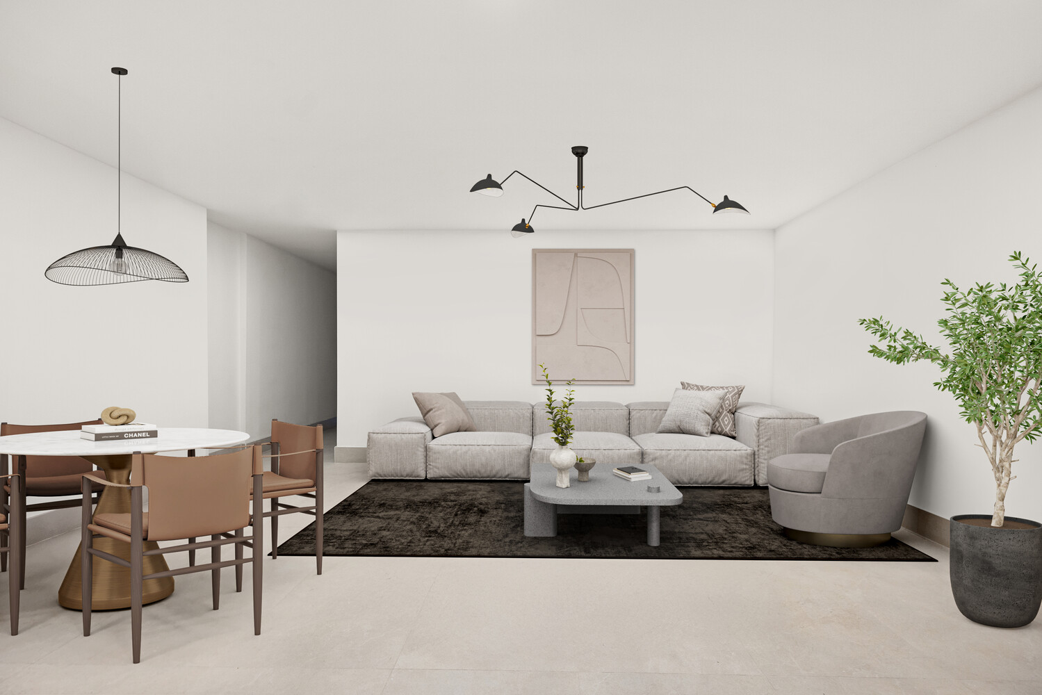 696 Chauncey Street, Unit 1R Brooklyn, NY 11207 - Photo 9 of 13 a living room with furniture and a chandelier