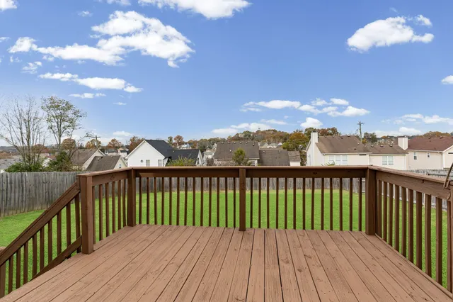 a view of city with wooden floor