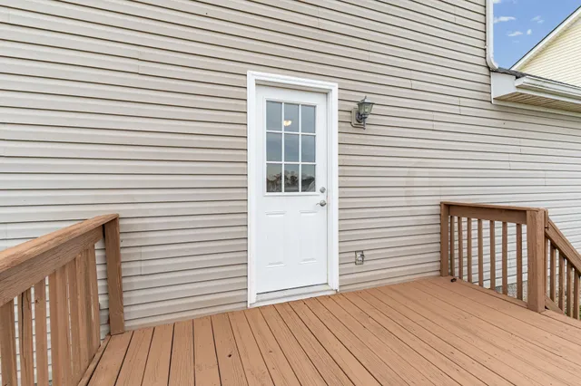 a view of a wooden deck
