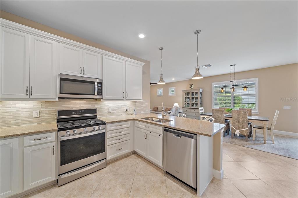 17535 Hampton Falls Terrace Bradenton, FL 34202 - Photo 9 of 41 a kitchen with a sink stove and microwave