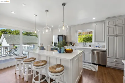 a view of a balcony dining area