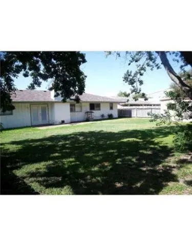 a view of a backyard