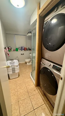 a utility room with a washer and dryer